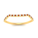 Load image into Gallery viewer, french-pave-contour-orange-sapphire-wedding-band-in-yellow-gold-FD9986B2GSAOR-NL-YG
