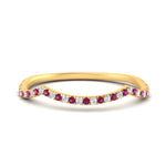 Load image into Gallery viewer, french-pave-contour-pink-sapphire-wedding-band-in-yellow-gold-FD9986B2GSADRPI-NL-YG
