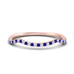 Load image into Gallery viewer, french-pave-contour-sapphire-wedding-band-in-rose-gold-FD9986B2GSABL-NL-RG
