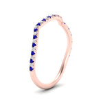 Load image into Gallery viewer, french-pave-contour-sapphire-wedding-band-in-rose-gold-FD9986B2GSABL-NL-RG
