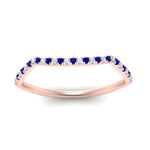 Load image into Gallery viewer, french-pave-contour-sapphire-wedding-band-in-rose-gold-FD9986B2GSABL-NL-RG

