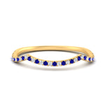 Load image into Gallery viewer, french-pave-contour-sapphire-wedding-band-in-yellow-gold-FD9986B2GSABL-NL-YG
