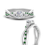 Load image into Gallery viewer, french-pave-cushion-contour-emerald-wedding-band-in-white-gold-FD9986B1CUGEMGR-NL-WG
