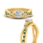Load image into Gallery viewer, french-pave-cushion-contour-emerald-wedding-band-in-yellow-gold-FD-9986B1CUGEMGR-NL-YG
