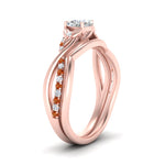 Load image into Gallery viewer, french-pave-cushion-contour-orange-sapphire-wedding-band-in-rose-gold-FD9986B1CUGSAOR-NL-RG
