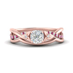 Load image into Gallery viewer, french-pave-cushion-contour-pink-sapphire-wedding-band-in-rose-gold-FD9986B1CUGSADRPI-NL-RG
