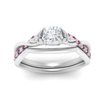 Load image into Gallery viewer, french-pave-cushion-contour-pink-sapphire-wedding-band-in-white-gold-FD9986B1CUGSADRPI-NL-WG
