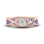 Load image into Gallery viewer, french-pave-cushion-contour-sapphire-wedding-band-in-rose-gold-FD9986B1CUGSABL-NL-RG
