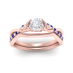 Load image into Gallery viewer, french-pave-cushion-contour-sapphire-wedding-band-in-rose-gold-FD9986B1CUGSABL-NL-RG
