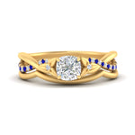 Load image into Gallery viewer, french-pave-cushion-contour-sapphire-wedding-band-in-yellow-gold-FD9986B1CUGSABL-NL-YG
