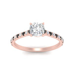 Load image into Gallery viewer, french-pave-cushion-petite-black-diamond-engagement-ring-in-FD9918CURGBLACKANGLE3-NL-RG