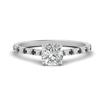 Load image into Gallery viewer, french-pave-cushion-petite-black-diamond-engagement-ring-in-FD9918CURGBLACKANGLE3-NL-WG