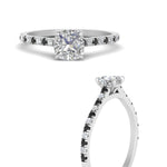 Load image into Gallery viewer, french-pave-cushion-petite-black-diamond-engagement-ring-in-FD9918CURGBLACKANGLE3-NL-WG