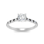 Load image into Gallery viewer, french-pave-cushion-petite-black-diamond-engagement-ring-in-FD9918CURGBLACKANGLE3-NL-WG