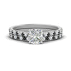 Load image into Gallery viewer, french-pave-cushion-petite-black-diamond-wedding-ring-set-in-FD9918CUGBLACKANGLE3-NL-WG-B1