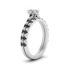 Load image into Gallery viewer, french-pave-cushion-petite-black-diamond-wedding-ring-set-in-FD9918CUGBLACKANGLE3-NL-WG-B1