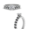 Load image into Gallery viewer, french-pave-cushion-petite-black-diamond-wedding-ring-set-in-FD9918CUGBLACKANGLE3-NL-WG-B1