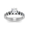 Load image into Gallery viewer, french-pave-cushion-petite-black-diamond-wedding-ring-set-in-FD9918CUGBLACKANGLE3-NL-WG-B1
