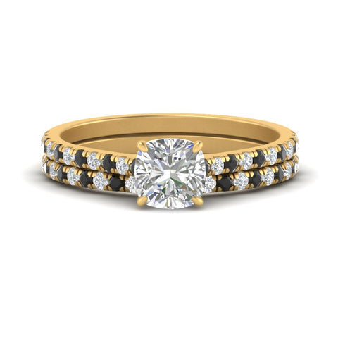 french-pave-cushion-petite-black-diamond-wedding-ring-set-in-FD9918CUGBLACKANGLE3-NL-YG-B1