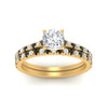 Load image into Gallery viewer, french-pave-cushion-petite-black-diamond-wedding-ring-set-in-FD9918CUGBLACKANGLE3-NL-YG-B1
