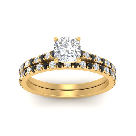french-pave-cushion-petite-black-diamond-wedding-ring-set-in-FD9918CUGBLACKANGLE3-NL-YG-B1
