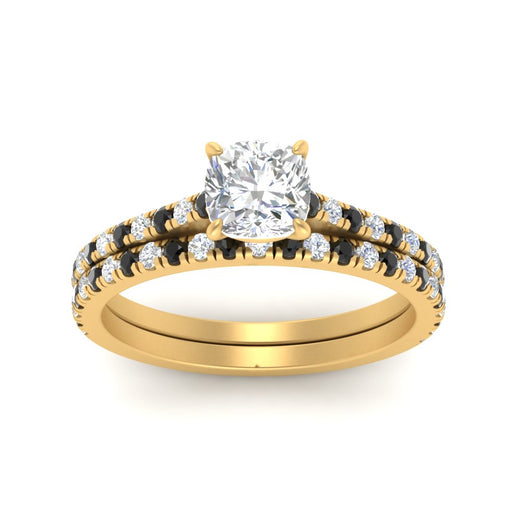 french-pave-cushion-petite-black-diamond-wedding-ring-set-in-FD9918CUGBLACKANGLE3-NL-YG-B1