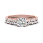 Load image into Gallery viewer, french-pave-cushion-petite-diamond-wedding-ring-set-in-FD9918CUANGLE3-NL-RG-B1
