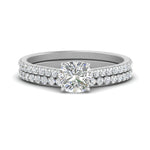 Load image into Gallery viewer, french-pave-cushion-petite-diamond-wedding-ring-set-in-FD9918CUANGLE3-NL-WG-B1
