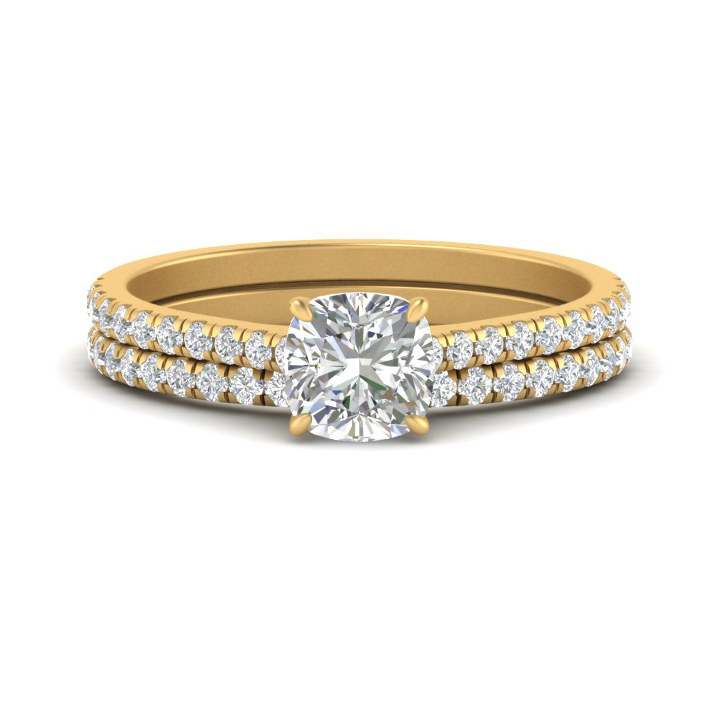 french-pave-cushion-petite-diamond-wedding-ring-set-in-FD9918CUANGLE3-NL-YG-B1