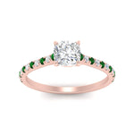 Load image into Gallery viewer, french-pave-cushion-petite-emerald-engagement-ring-in-FD9918CURGEMGRANGLE3-NL-RG