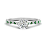 Load image into Gallery viewer, french-pave-cushion-petite-emerald-engagement-ring-in-FD9918CURGEMGRANGLE3-NL-WG