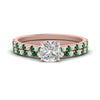 Load image into Gallery viewer, french-pave-cushion-petite-emerald-wedding-ring-set-in-FD9918CUGEMGRANGLE3-NL-RG-B1