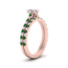 Load image into Gallery viewer, french-pave-cushion-petite-emerald-wedding-ring-set-in-FD9918CUGEMGRANGLE3-NL-RG-B1