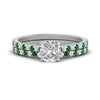Load image into Gallery viewer, french-pave-cushion-petite-emerald-wedding-ring-set-in-FD9918CUGEMGRANGLE3-NL-WG-B1