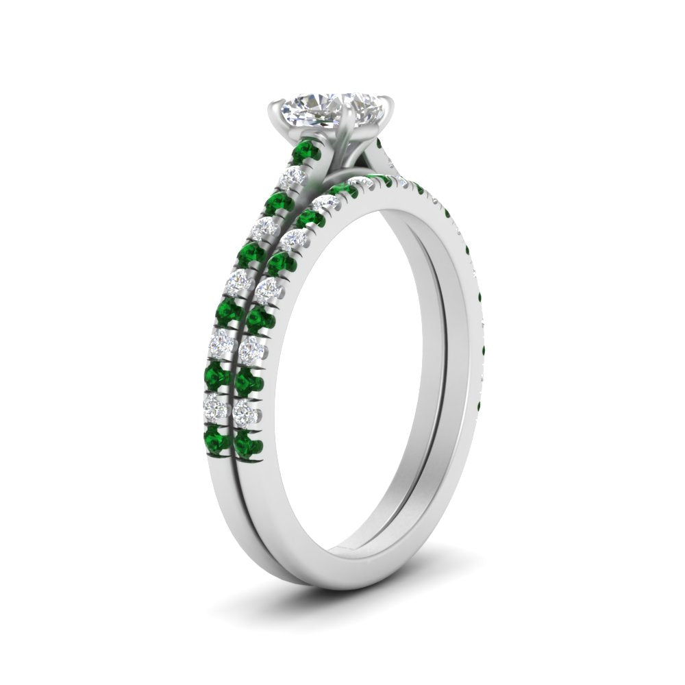 french-pave-cushion-petite-emerald-wedding-ring-set-in-FD9918CUGEMGRANGLE3-NL-WG-B1