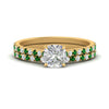 Load image into Gallery viewer, french-pave-cushion-petite-emerald-wedding-ring-set-in-FD9918CUGEMGRANGLE3-NL-YG-B1