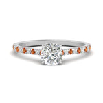 Load image into Gallery viewer, french-pave-cushion-petite-orange-sapphire-engagement-ring-in-FD9918CURGSAORANGLE3-NL-WG