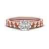 Load image into Gallery viewer, french-pave-cushion-petite-orange-sapphire-wedding-ring-set-in-FD9918CUGSAORANGLE3-NL-RG-B1