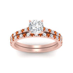 Load image into Gallery viewer, french-pave-cushion-petite-orange-sapphire-wedding-ring-set-in-FD9918CUGSAORANGLE3-NL-RG-B1
