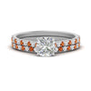 Load image into Gallery viewer, french-pave-cushion-petite-orange-sapphire-wedding-ring-set-in-FD9918CUGSAORANGLE3-NL-WG-B1