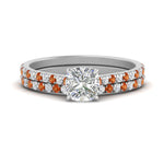 Load image into Gallery viewer, french-pave-cushion-petite-orange-sapphire-wedding-ring-set-in-FD9918CUGSAORANGLE3-NL-WG-B1

