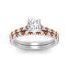 Load image into Gallery viewer, french-pave-cushion-petite-orange-sapphire-wedding-ring-set-in-FD9918CUGSAORANGLE3-NL-WG-B1