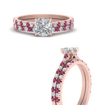 Load image into Gallery viewer, french-pave-cushion-petite-pink-sapphire-wedding-ring-set-in-FD9918CUGSADRPIANGLE3-NL-RG-B1
