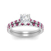 Load image into Gallery viewer, french-pave-cushion-petite-pink-sapphire-wedding-ring-set-in-FD9918CUGSADRPIANGLE3-NL-WG-B1