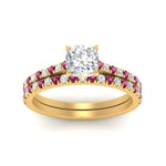 Load image into Gallery viewer, french-pave-cushion-petite-pink-sapphire-wedding-ring-set-in-FD9918CUGSADRPIANGLE3-NL-YG-B1
