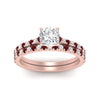 Load image into Gallery viewer, french-pave-cushion-petite-ruby-wedding-ring-set-in-FD9918CUGRUDRANGLE3-NL-RG-B1