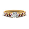 Load image into Gallery viewer, french-pave-cushion-petite-ruby-wedding-ring-set-in-FD9918CUGRUDRANGLE3-NL-YG-B1