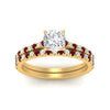 Load image into Gallery viewer, french-pave-cushion-petite-ruby-wedding-ring-set-in-FD9918CUGRUDRANGLE3-NL-YG-B1