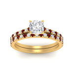 Load image into Gallery viewer, french-pave-cushion-petite-ruby-wedding-ring-set-in-FD9918CUGRUDRANGLE3-NL-YG-B1
