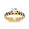 Load image into Gallery viewer, french-pave-cushion-petite-sapphire-wedding-ring-set-in-FD9918CUGSABLANGLE3-NL-YG-B1